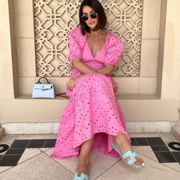 BLOGGER'S FAVE! Zara Openwork Embroidered Pink Dress NWT - Picture 14 of 16